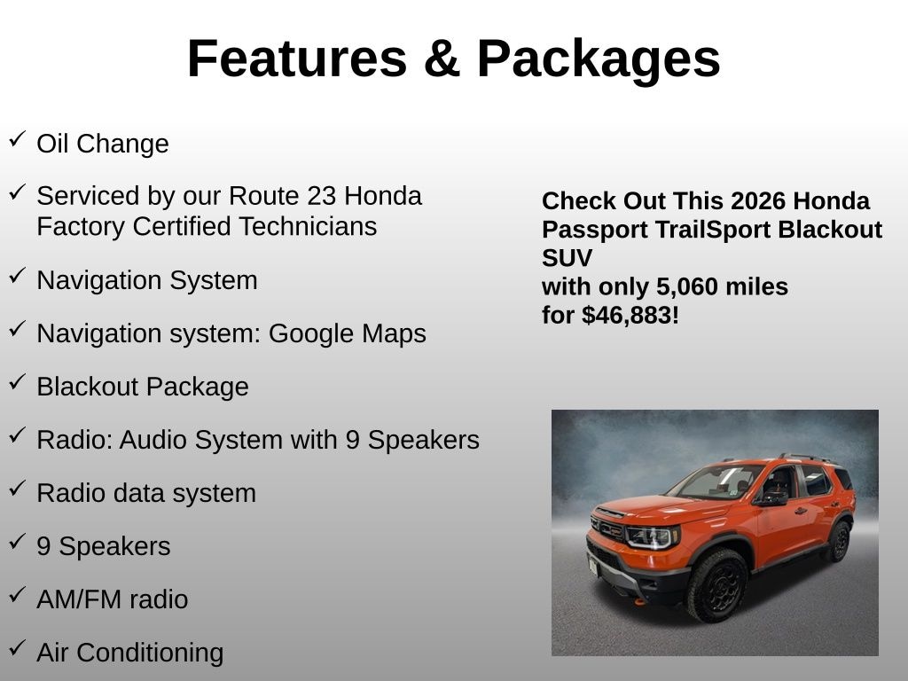 Used 2026 Honda Passport TrailSport SUV