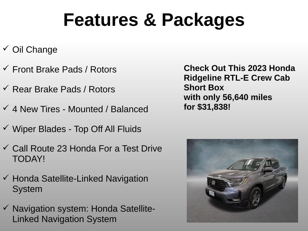Used 2023 Honda Ridgeline RTL-E Truck Crew Cab