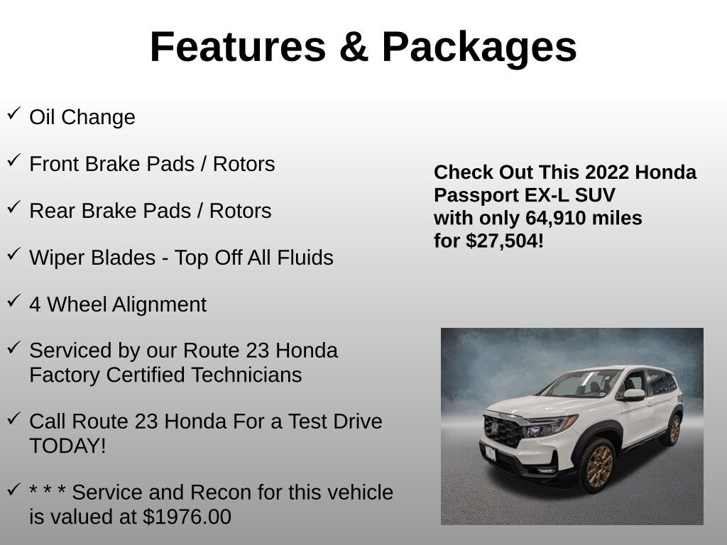 Used 2022 Honda Passport EX-L AWD SUV