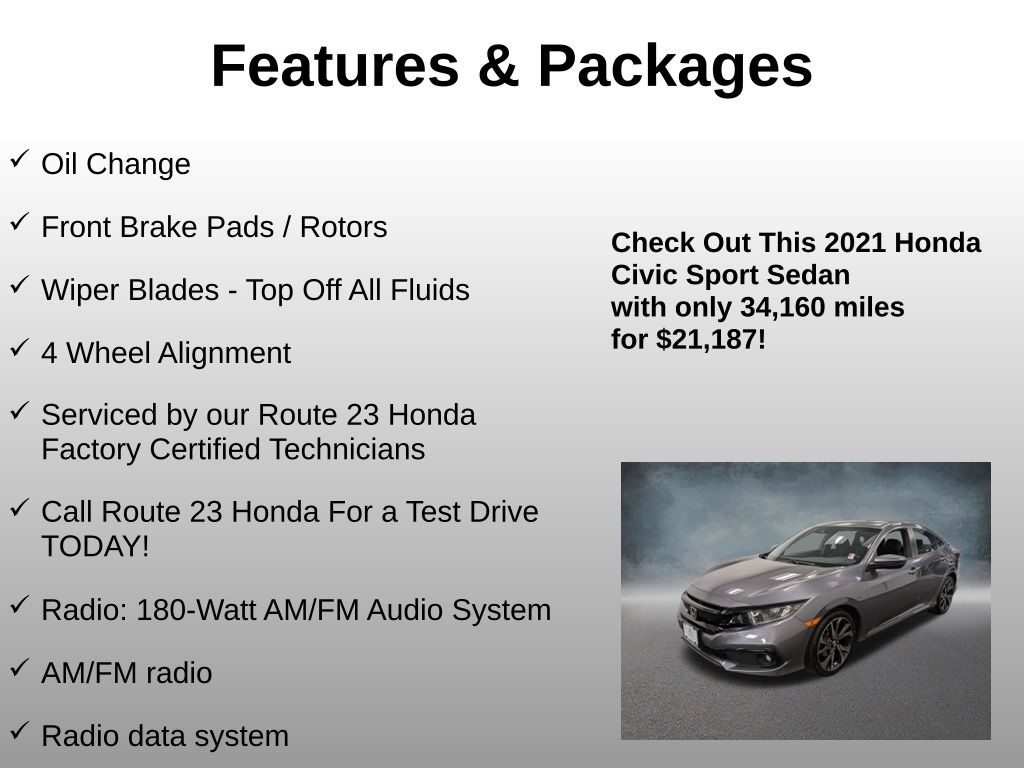 Used 2021 Honda Civic Sport Sedan