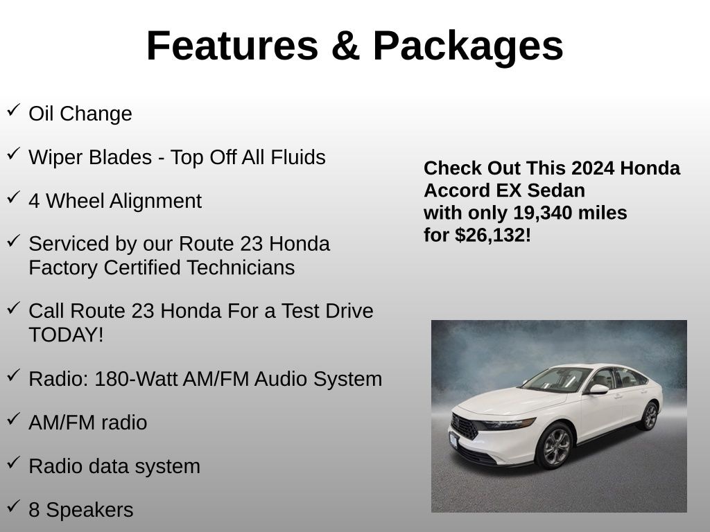 Used 2024 Honda Accord EX Sedan