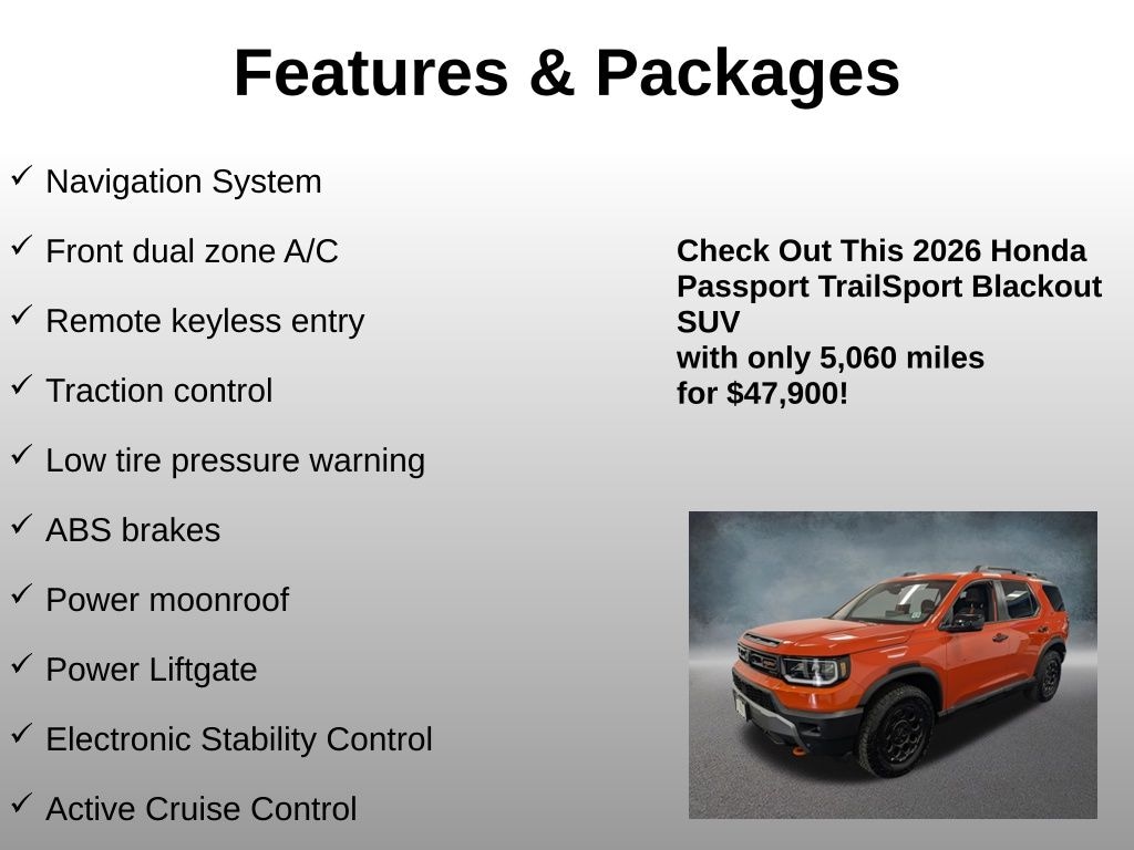 Used 2026 Honda Passport TrailSport SUV