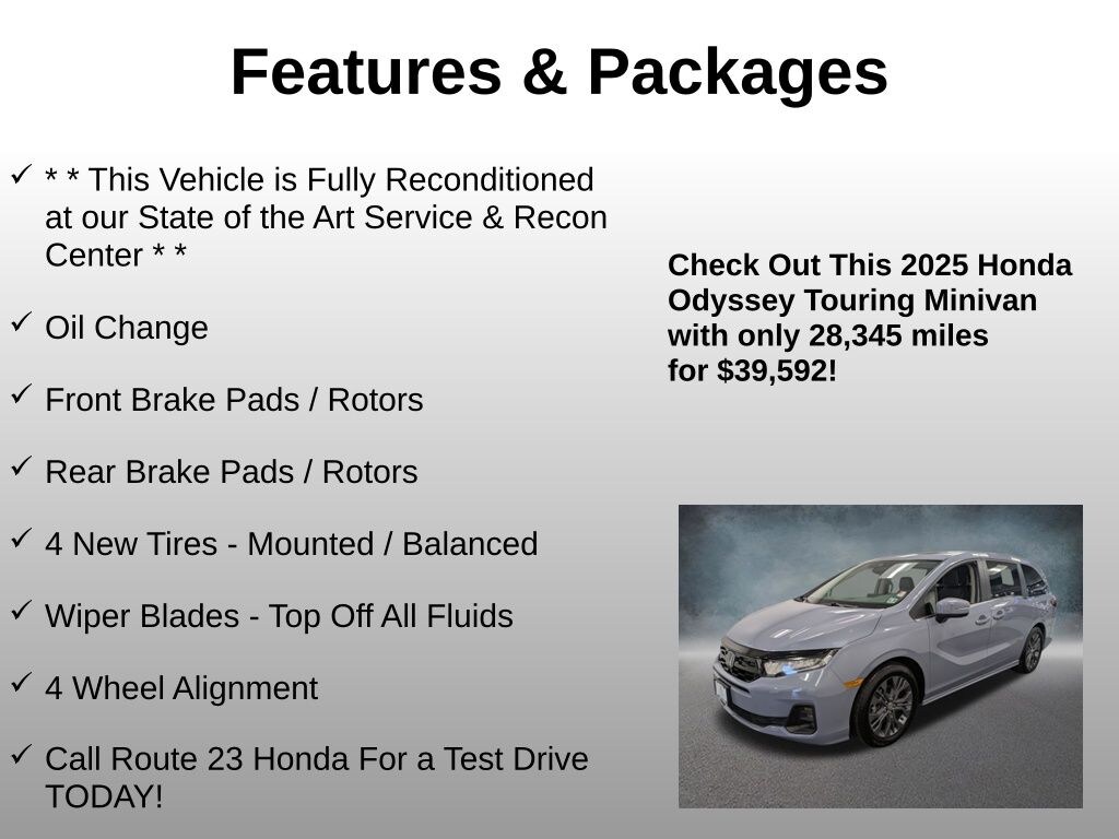 Used 2025 Honda Odyssey Touring Van