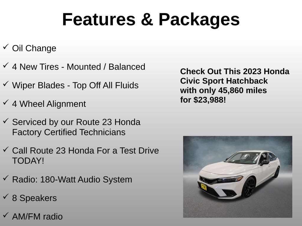 Used 2023 Honda Civic Sport Hatchback