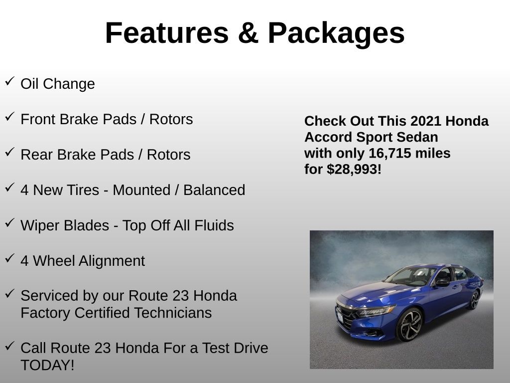 Used 2021 Honda Accord Sport 2.0T Sedan