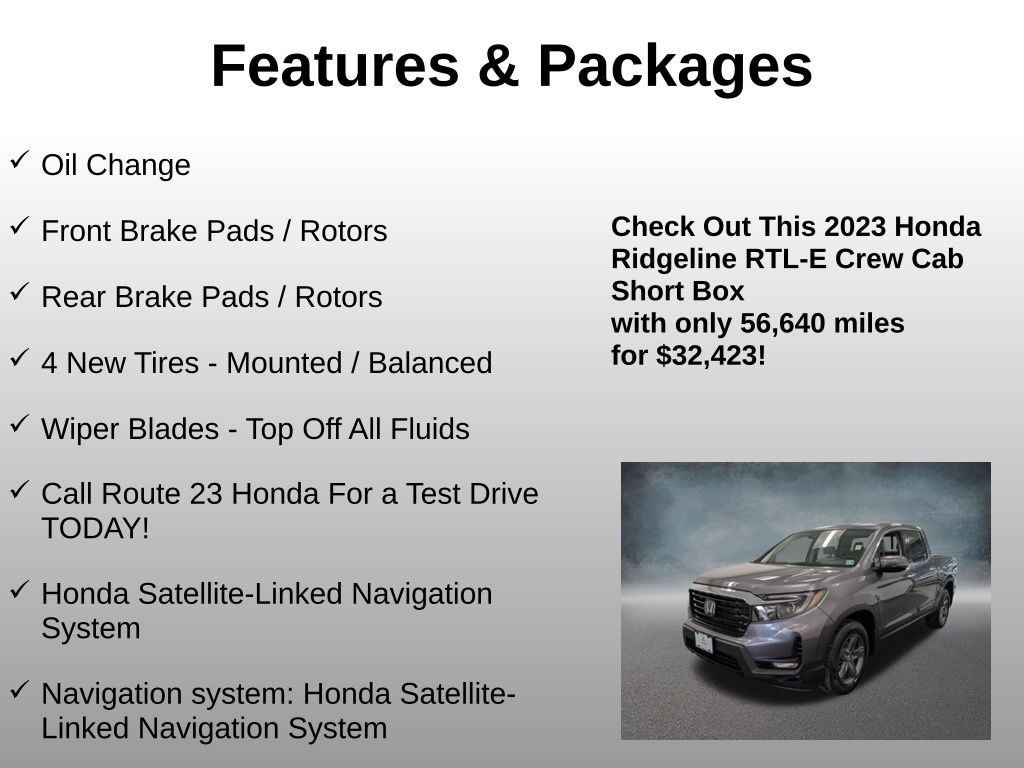 Used 2023 Honda Ridgeline RTL-E Truck Crew Cab