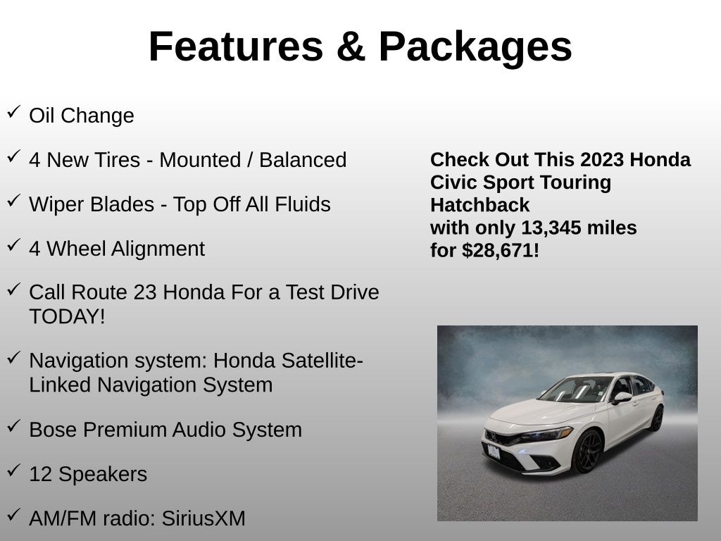 Used 2023 Honda Civic Sport Touring Hatchback