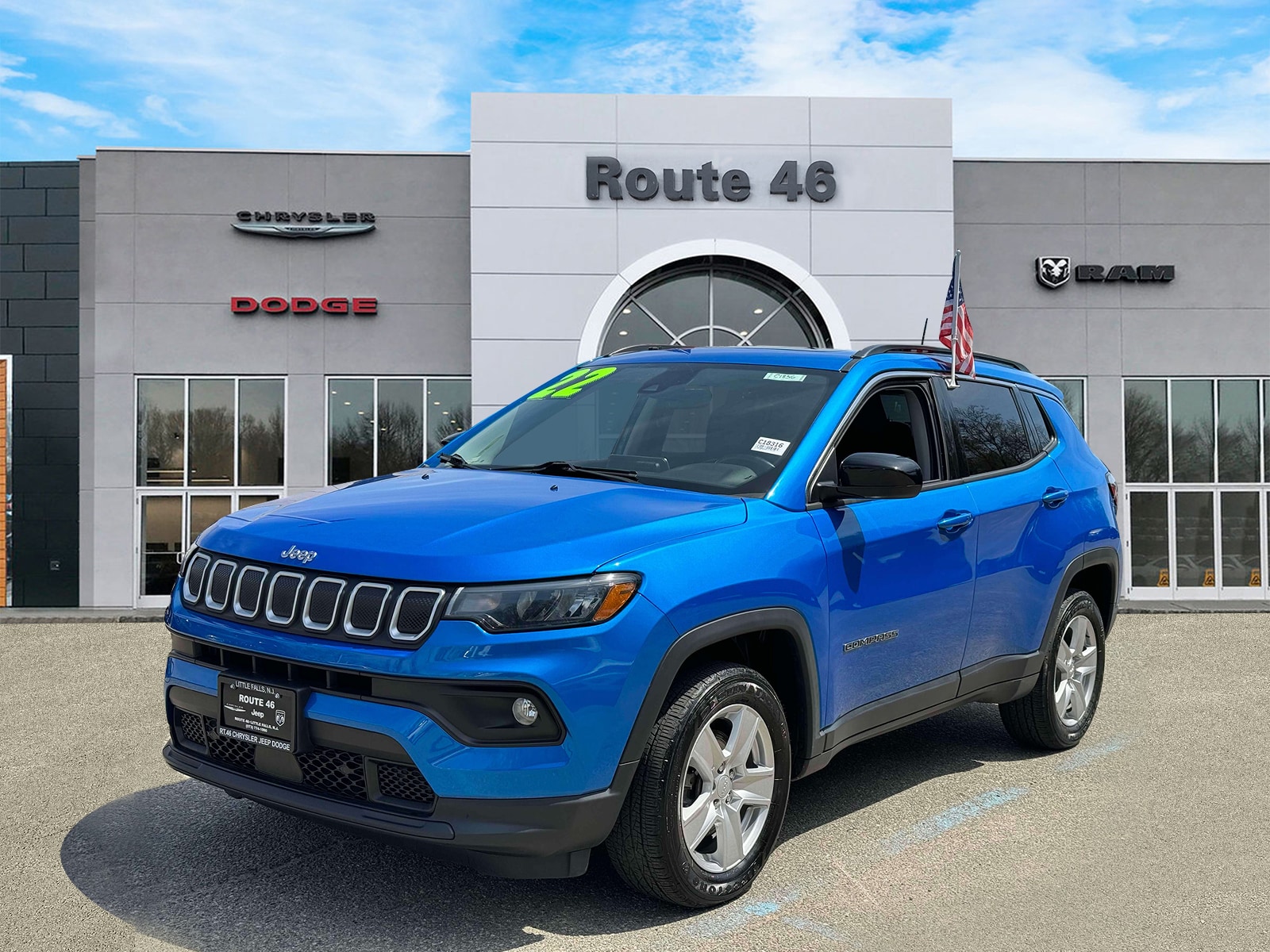 Used 2022 Jeep Compass Latitude with VIN 3C4NJDBB5NT113123 for sale in Little Falls, NJ