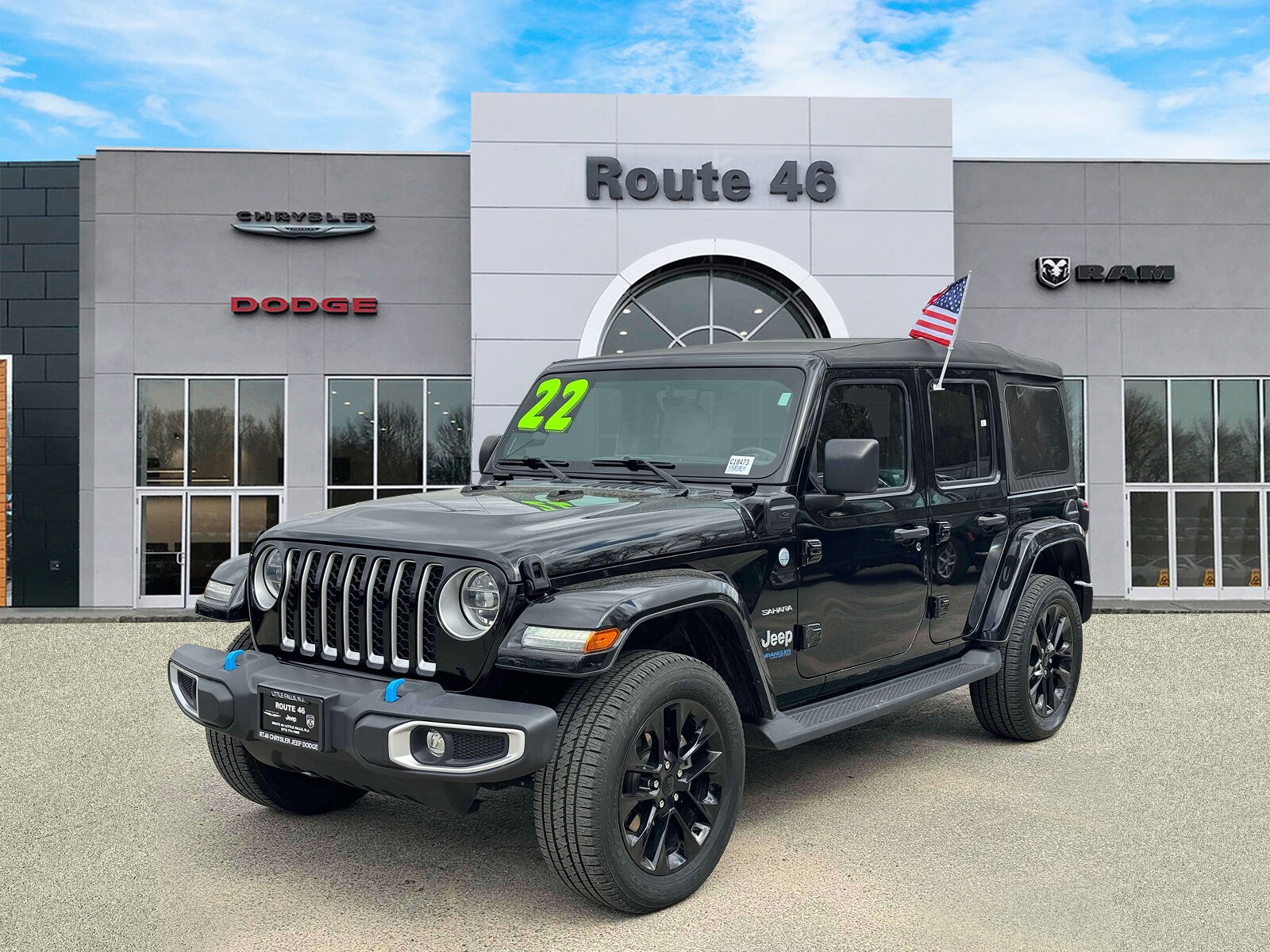 Used 2022 Jeep Wrangler Unlimited Sahara 4XE with VIN 1C4JJXP6XNW278865 for sale in Little Falls, NJ