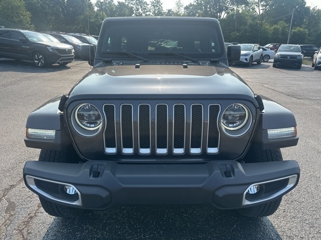 Used 2020 Jeep Wrangler Unlimited Sahara with VIN 1C4HJXEN8LW243599 for sale in Bloomington, IN