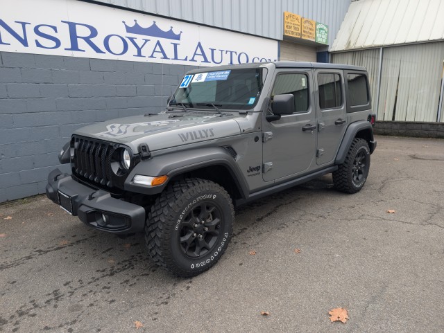 Used 2021 Jeep Wrangler Unlimited Willys Sport with VIN 1C4HJXDN4MW637667 for sale in Owego, NY