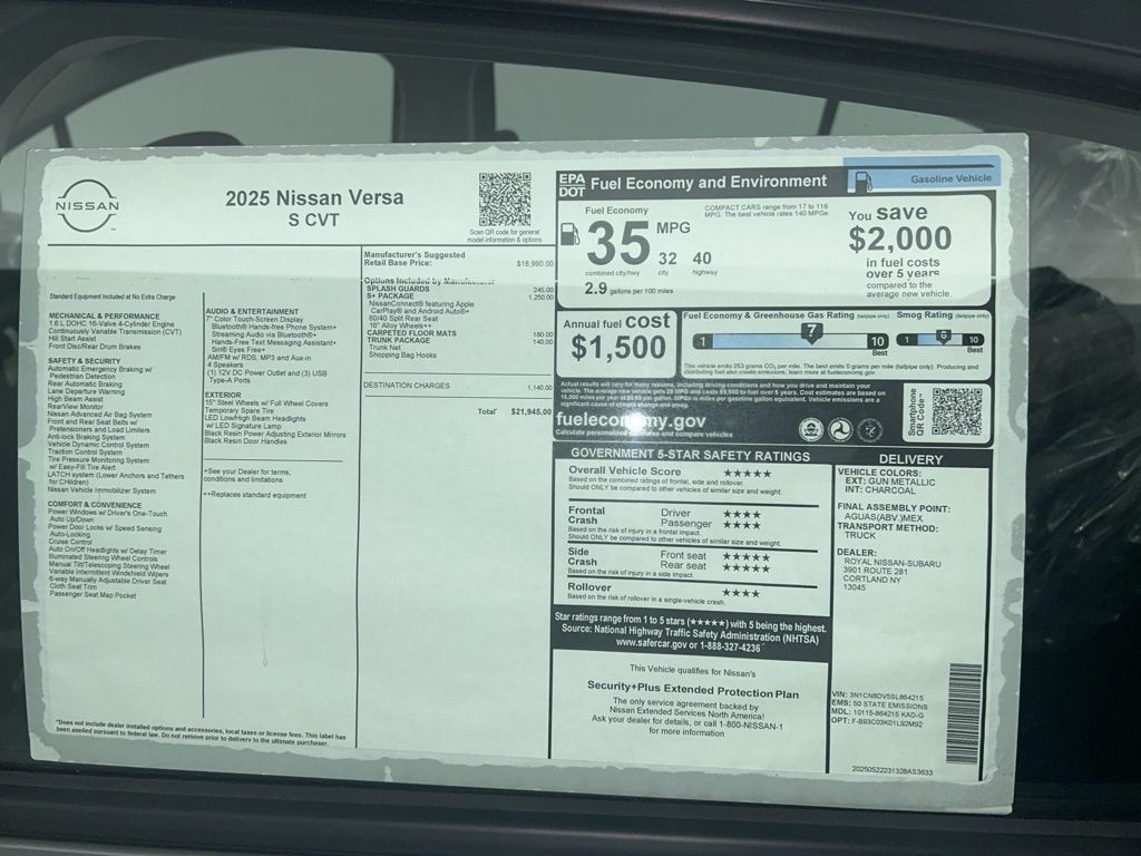 2025 Nissan Versa Sedan S - Photo 8