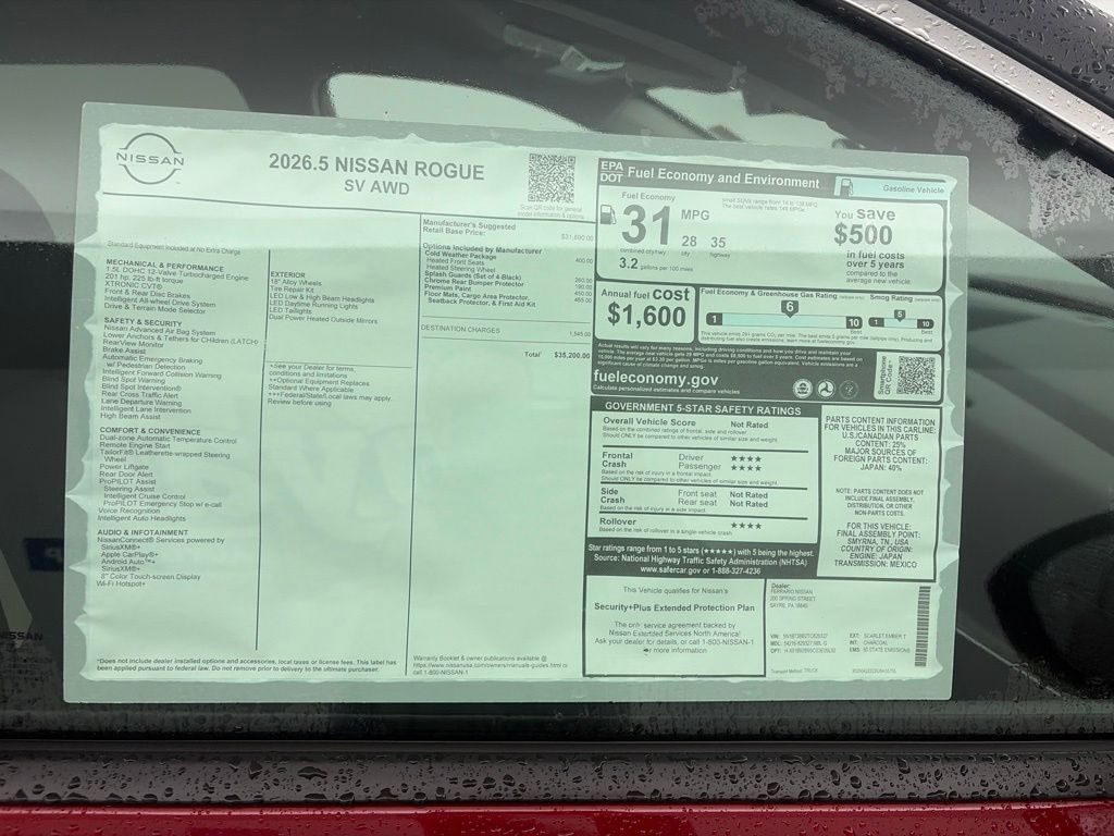New 2026 Nissan Rogue SV SUV