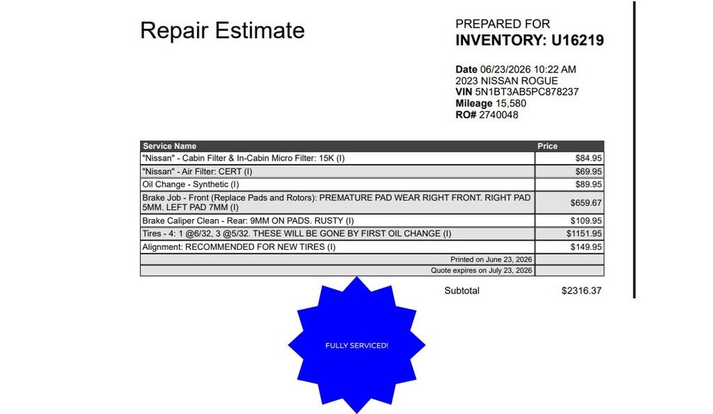 Certified 2023 Nissan Rogue S SUV