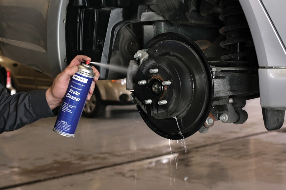 Subaru Brake Cleaner being applied