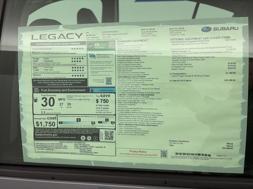 2025 Subaru Legacy Premium - Photo 8