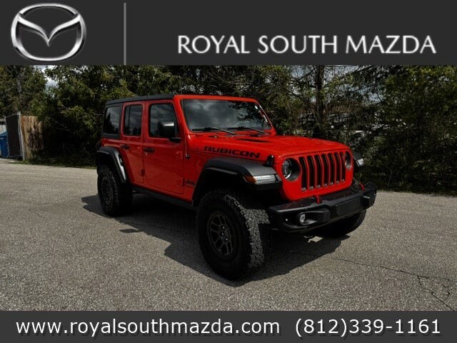 Featured used 2023 Jeep Wrangler 4-DOOR RUBICON 4X4 SUV for sale in Bloomington, IN