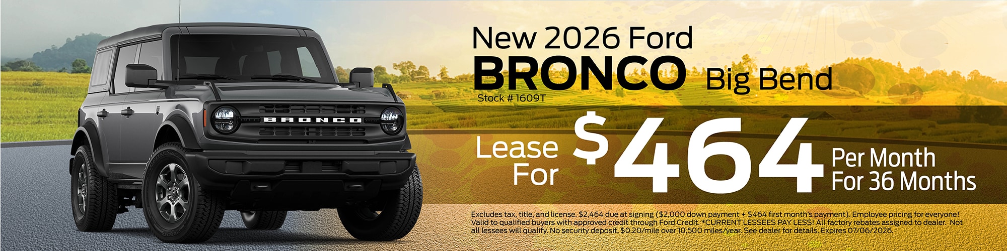 New 2026 Ford Bronco Bid Bend Lease for $449/mo.