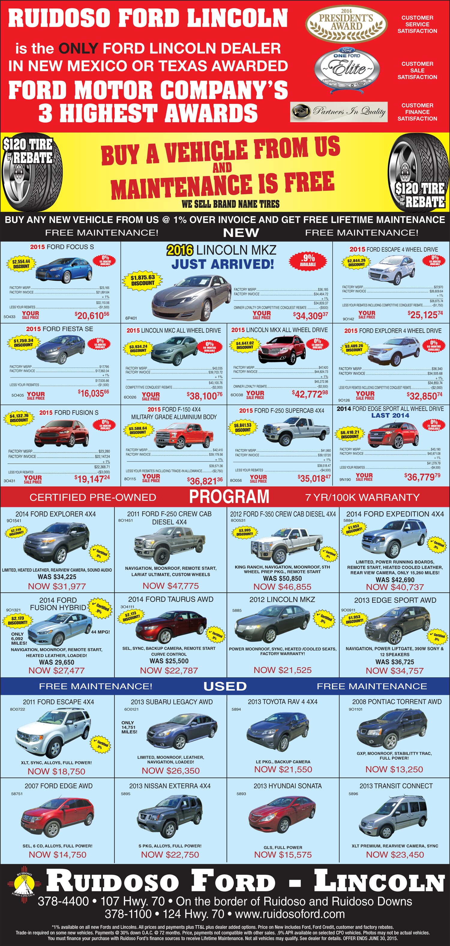 ruidoso weekly ad ruidoso ford lincoln inc vehicle words
