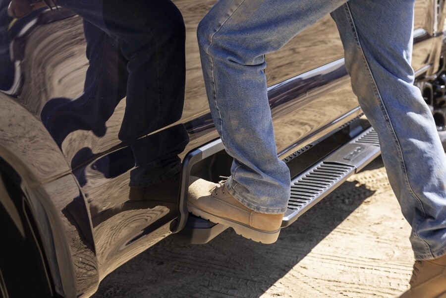person getting on the truck