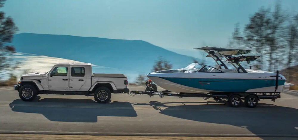 Jeep Gladiator Overland Towing a Boat