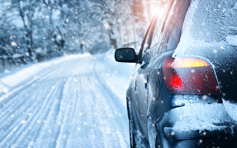 Driving Car in Snow