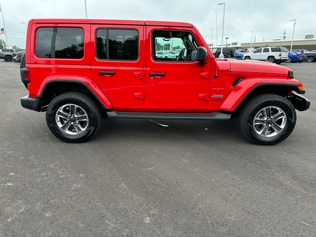 Certified 2022 Jeep Wrangler Unlimited Sahara with VIN 1C4HJXEM8NW175685 for sale in Greenfield, IN