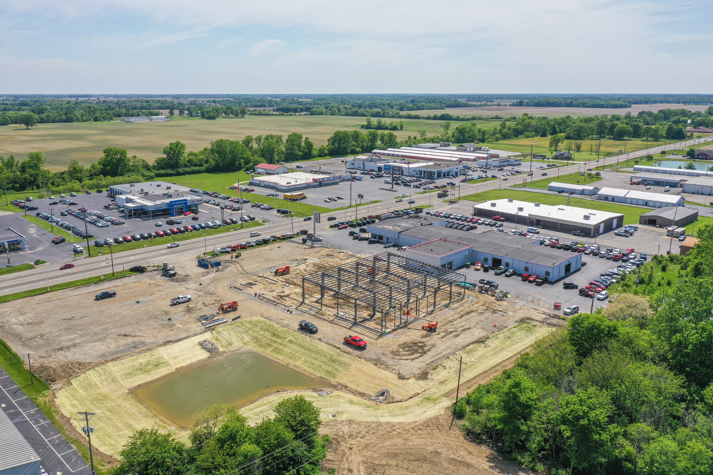 Aerial view of Dellen CDJR Construction