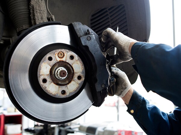 a close-up of a brake repair