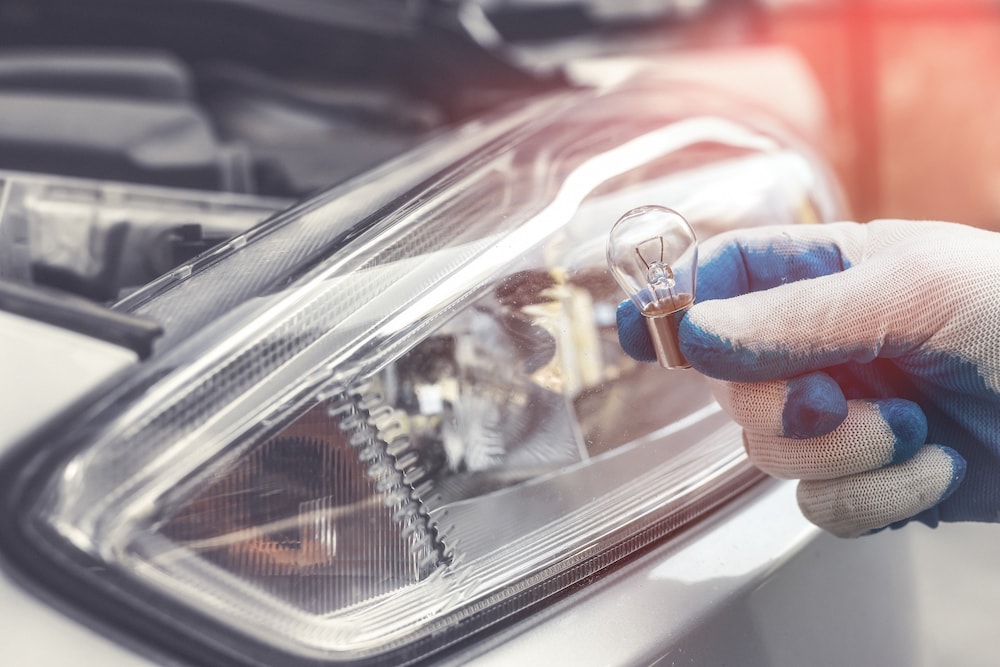 Headlamp Lightbulb Being Replaced