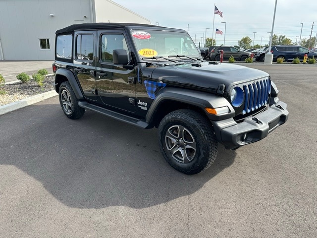 Certified 2021 Jeep Wrangler Unlimited Sport S with VIN 1C4HJXDG0MW512697 for sale in Greenfield, IN