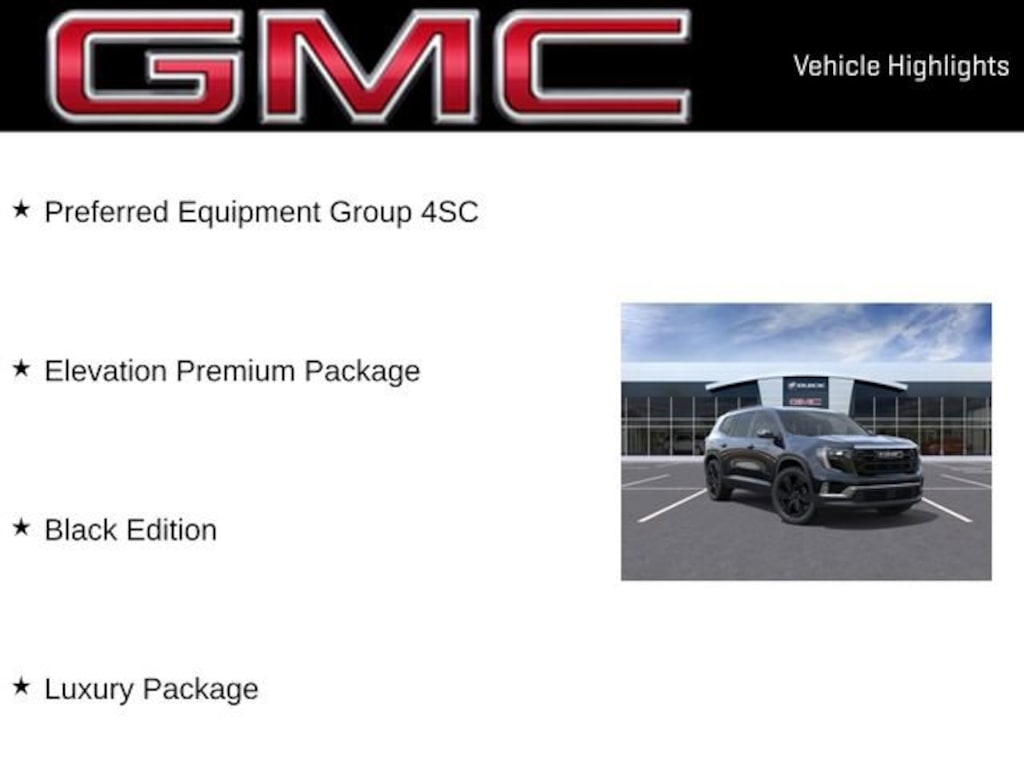 New 2026 GMC Acadia Elevation SUV