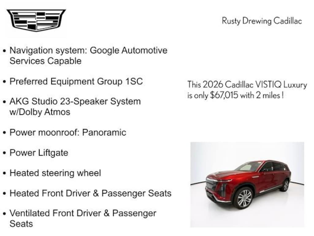 New 2026 CADILLAC VISTIQ Luxury SUV