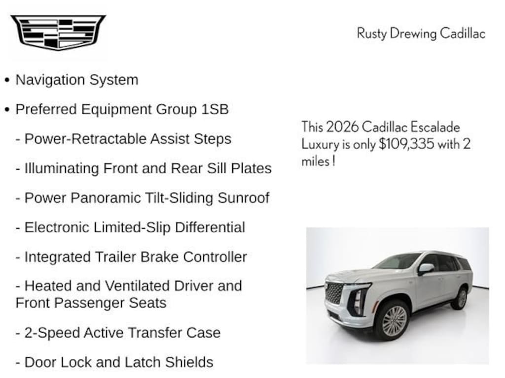 New 2026 CADILLAC Escalade Luxury SUV
