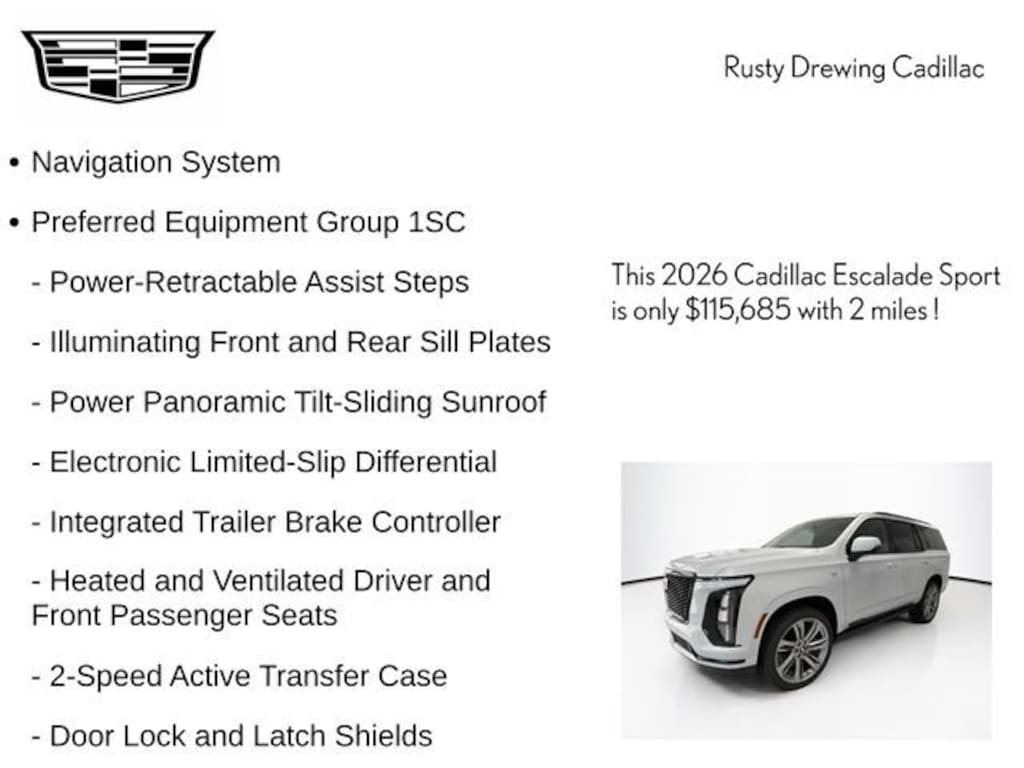 New 2026 CADILLAC Escalade Sport SUV