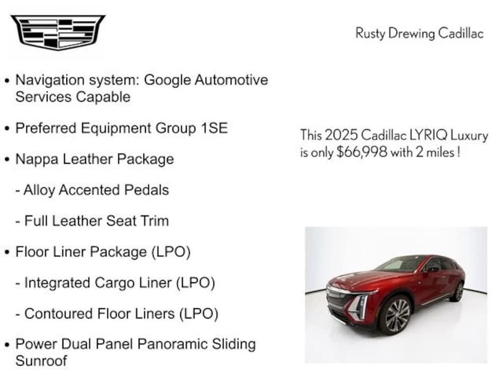 New 2025 CADILLAC LYRIQ Luxury 3 SUV