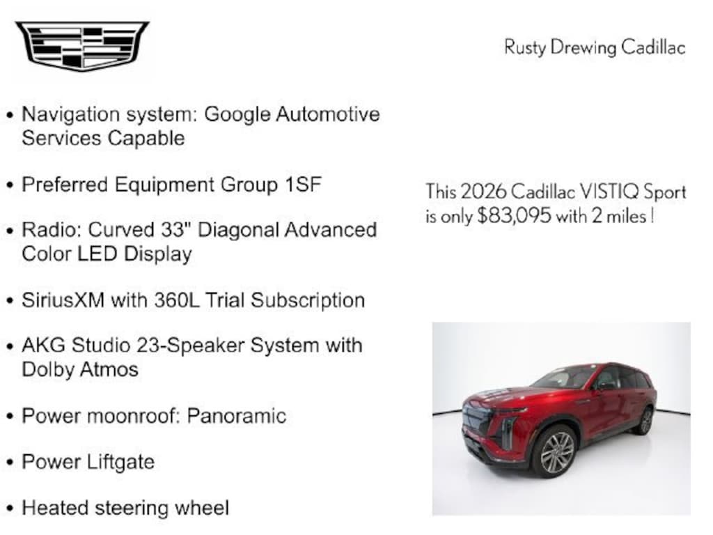 New 2026 CADILLAC VISTIQ Sport SUV