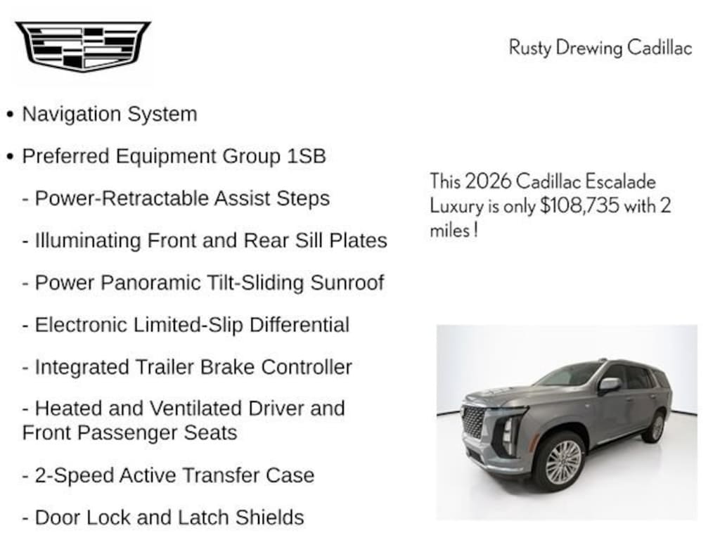New 2026 CADILLAC Escalade Luxury SUV