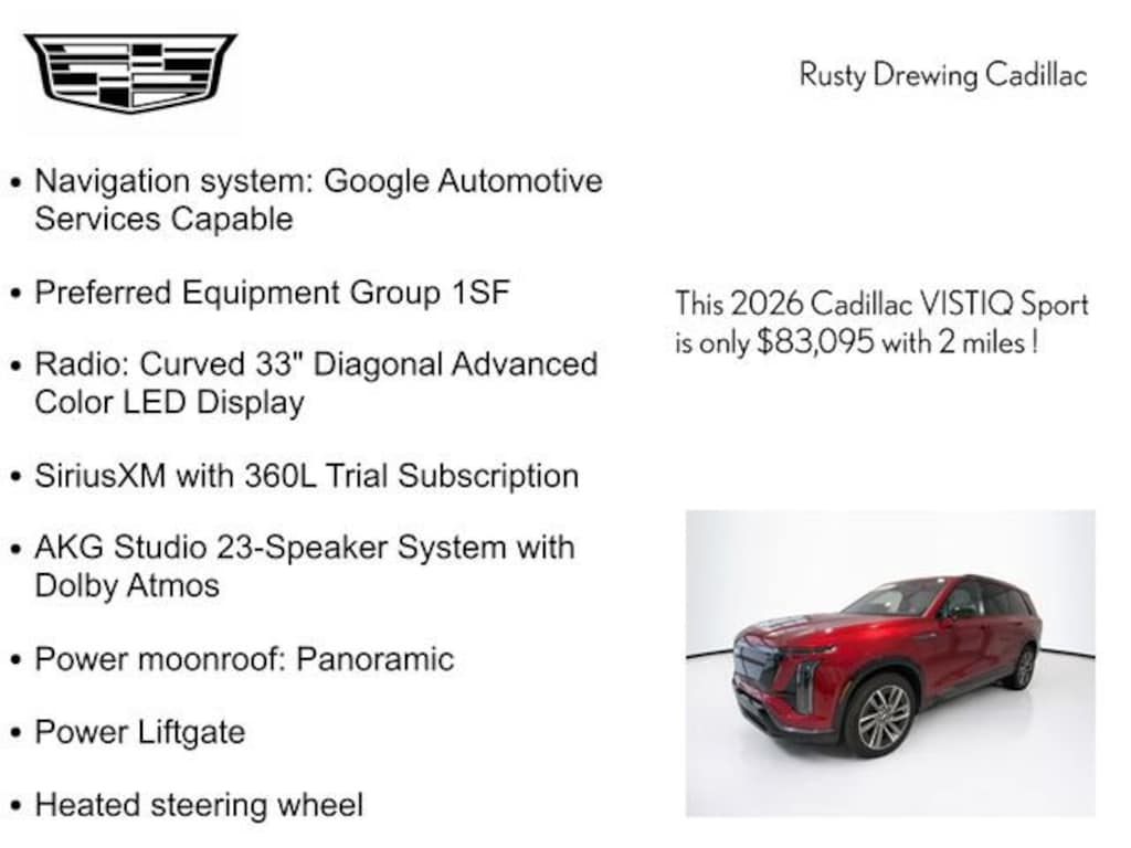 New 2026 CADILLAC VISTIQ Sport SUV