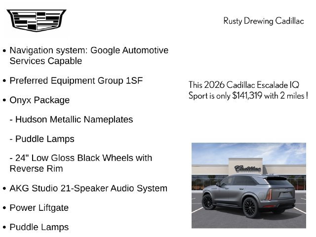New 2026 CADILLAC ESCALADE IQ Sport SUV