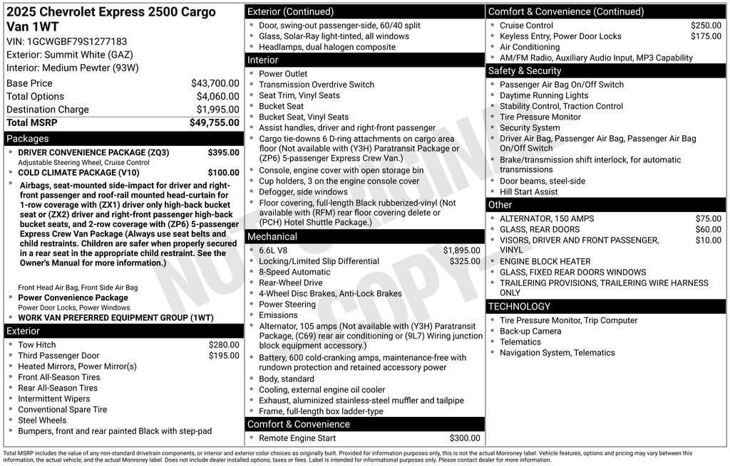 2025 Chevrolet Express Cargo Work Van - Photo 21