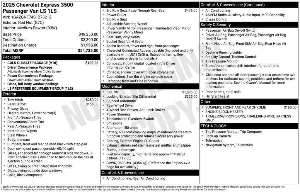 2025 Chevrolet Express Passenger LS - Photo 18