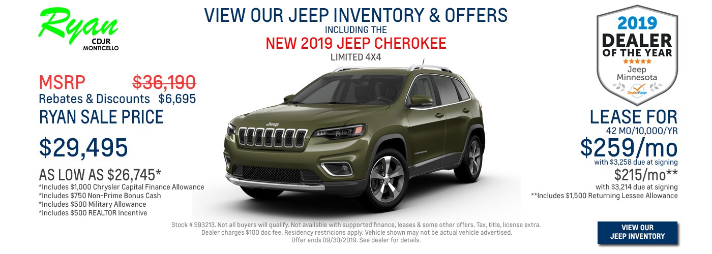 Ryan Chrysler Dodge Jeep Ram of Monticello New Chrysler, Dodge, Jeep