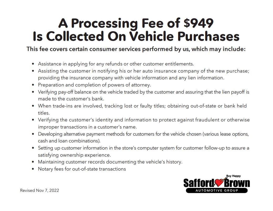 Processing Fee Hyundai Dealership In VA