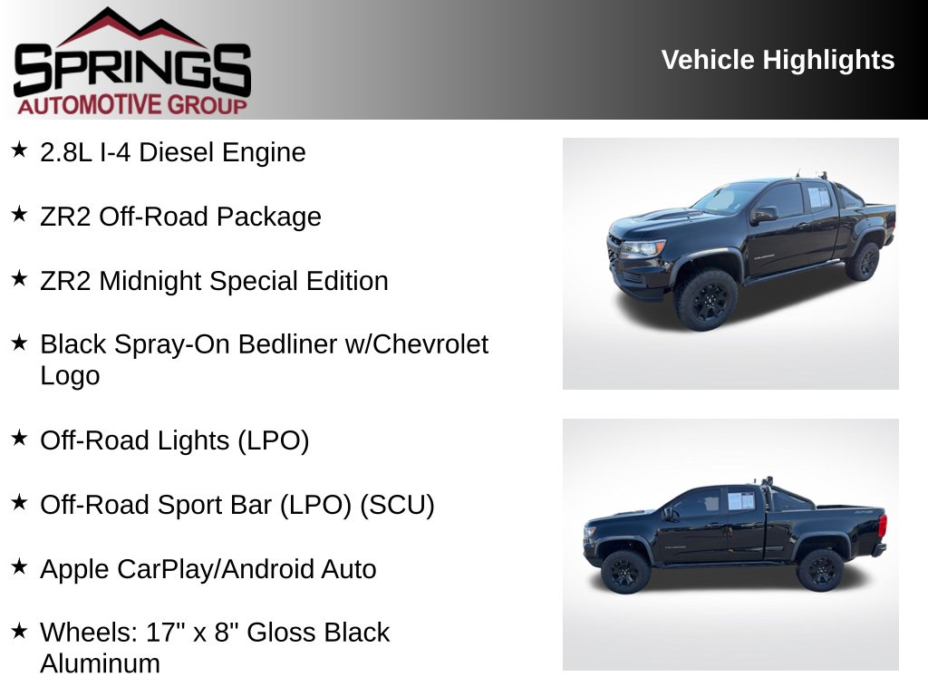 Used 2021 Chevrolet Colorado ZR2 Truck Extended Cab