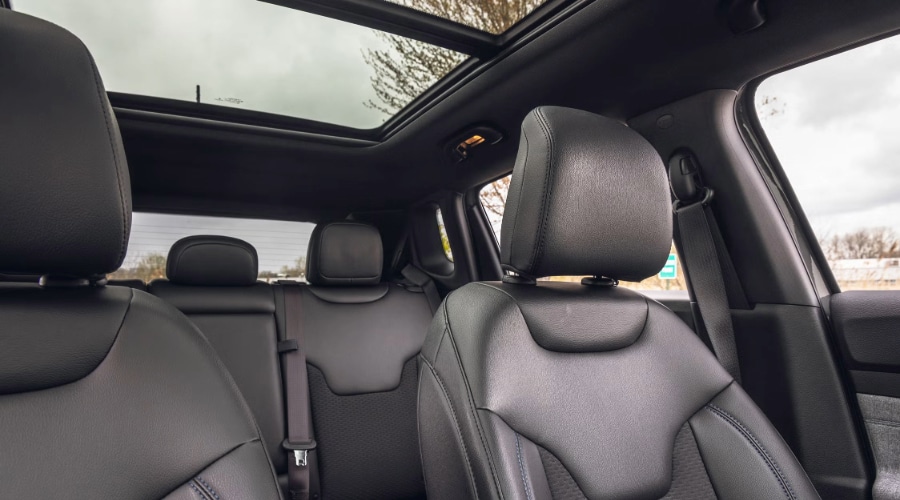 2026 Jeep Compass Interior Seating detailing upgraded materials and premium stitching
