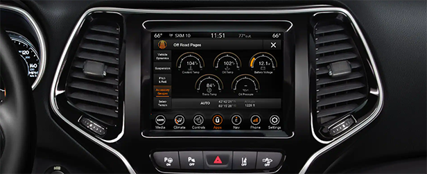 2022 Cherokee available Uconnect® 4C NAV Off-Road Pages
