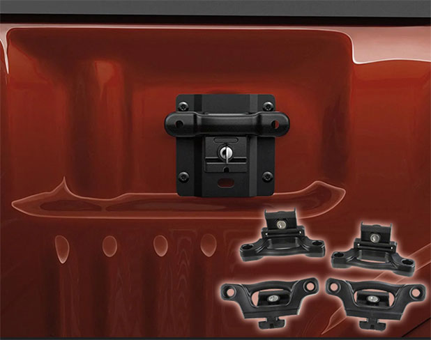 Ford Premium Carbon Black Locking Bed Cleat 4pc Kit