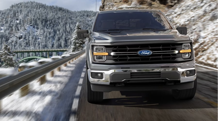 Close up of the 2026 Ford F-150 interior infotainment screen displaying navigation near Salerno Duane Ford.