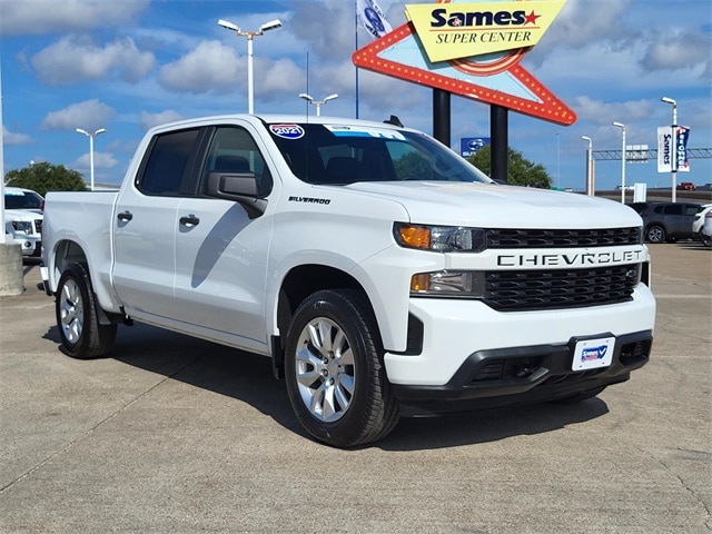 Certified 2021 Chevrolet Silverado 1500 Custom with VIN 1GCPWBEK4MZ232041 for sale in Corpus Christi, TX